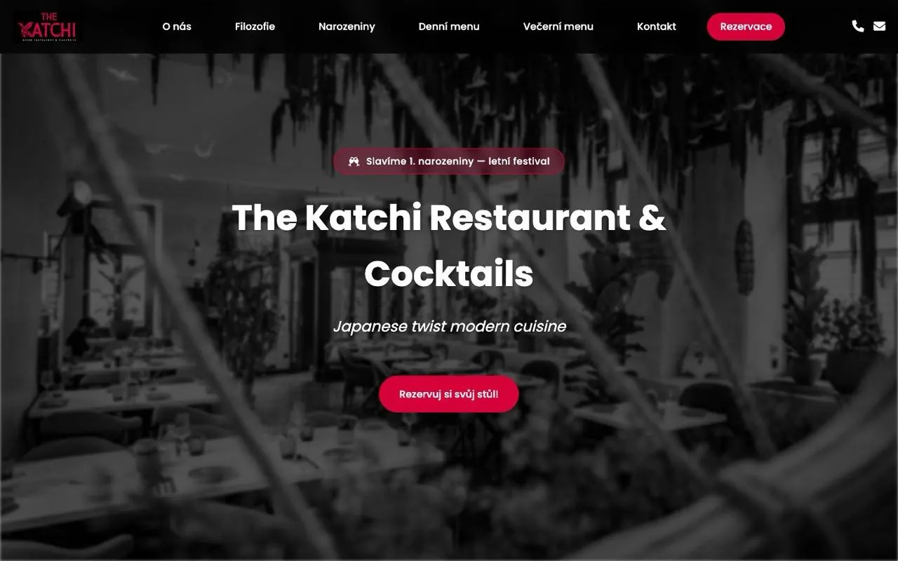 The Katchi — ukázka webu