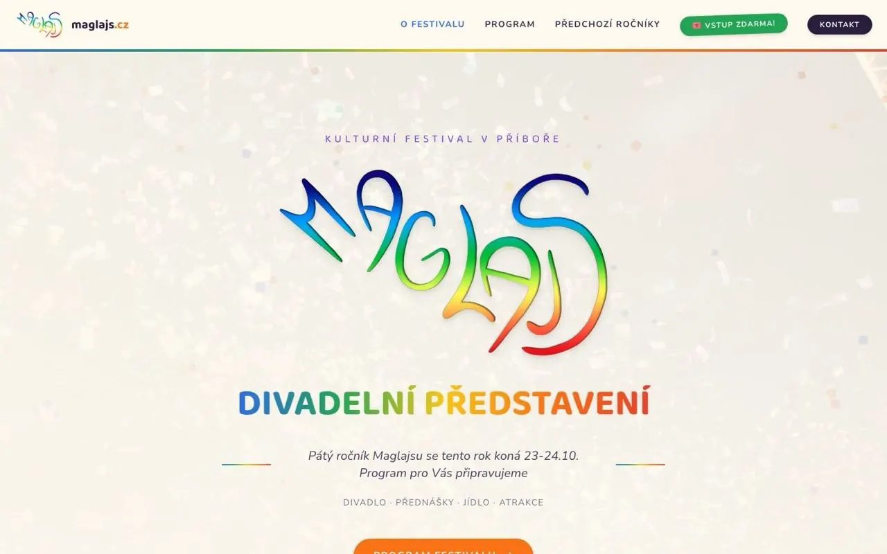 Maglajs — ukázka webu